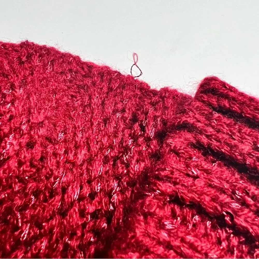 Sonoma Women's Red Supercozy Winter Beanie Pompom Hat